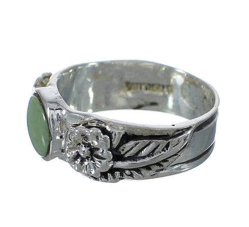 Genuine Sterling Silver Turquoise Southwest Flower Ring Size 5-3/4 YX91708